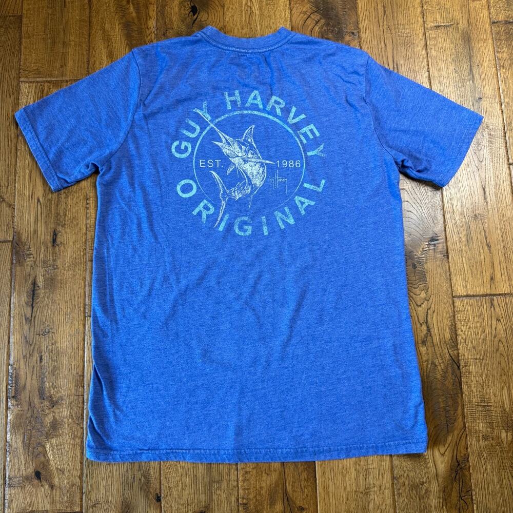 Guy Harvey Original T-Shirt Blue Water Sailfish Swordfish Marlin Mens Sz M